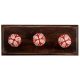 Red Octagon Ceramic Wooden Hooks